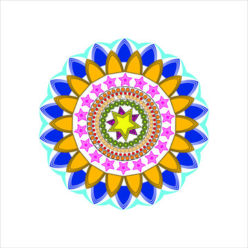 Mondala colkopring page,Vector Beautiful Handdrawn Mandala, Patterned Design Element
