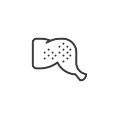 Raw chicken leg line icon