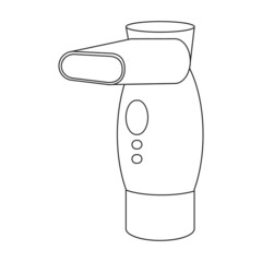 Inhaler vector icon.Outline vector icon isolated on white background inhaler.