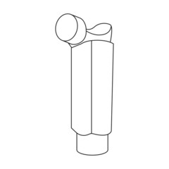 Inhaler vector icon.Outline vector icon isolated on white background inhaler.