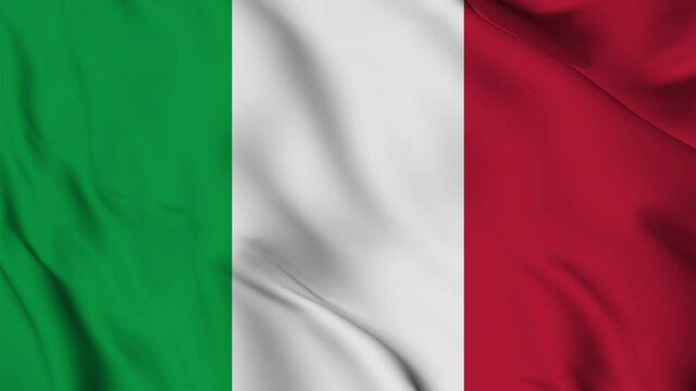 Italy flag seamless waving animation. Sign of Italian seamless loop animation. Italy flag 4K background. Best stock of flag nation wave. Flag Waving in the Wind Continuously