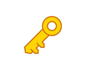 Key flat icon. Single high quality outline symbol for web design or mobile app.  House thin line signs for design logo, visit card, etc. Outline pictogram EPS10