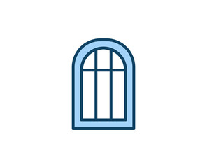 Window flat icon. Single high quality outline symbol for web design or mobile app.  House thin line signs for design logo, visit card, etc. Outline pictogram EPS10