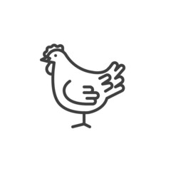 Chicken line icon