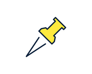 Push pin line icon. Vector symbol in trendy flat style on white background. Office sing for design.