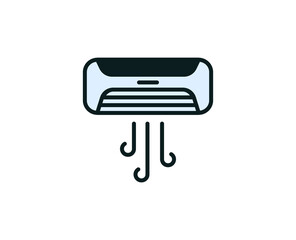 Conditioner line icon. Vector symbol in trendy flat style on white background. Office sing for design.