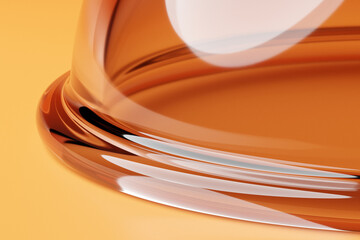 3d illustration of  orange glowing color lines, soft focus.