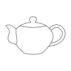 Teapot vector icon.Outline vector icon isolated on white background teapot.