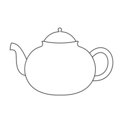 Teapot vector icon.Outline vector icon isolated on white background teapot.