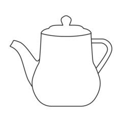 Teapot vector icon.Outline vector icon isolated on white background teapot.