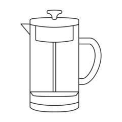 Teapot vector icon.Outline vector icon isolated on white background teapot.