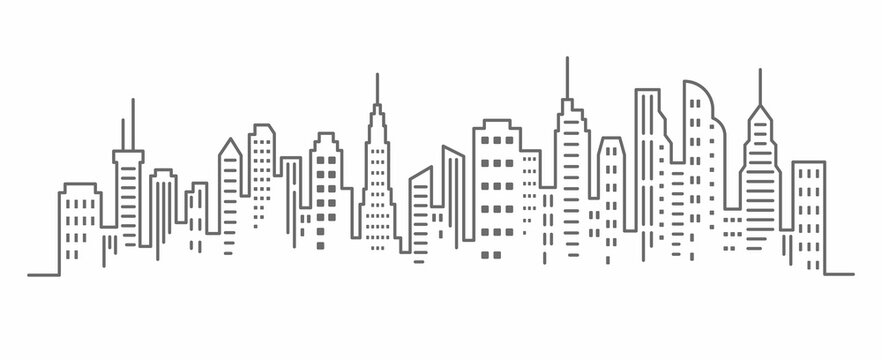 City Skyline Outline Vector Art, Icons, and Graphics for Free Download