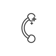 Piercing jewelry line icon