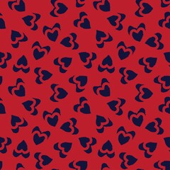 Heart shaped brush stroke seamless pattern design