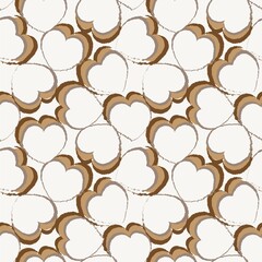 Heart shaped brush stroke seamless pattern design