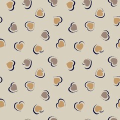 Heart shaped brush stroke seamless pattern design