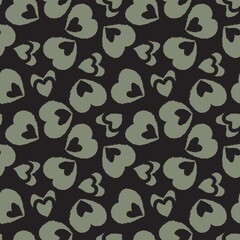 Heart shaped brush stroke seamless pattern design