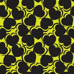Heart shaped brush stroke seamless pattern design