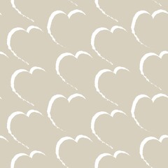 Heart shaped brush stroke seamless pattern design