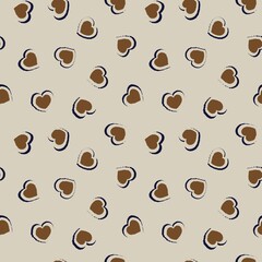 Heart shaped brush stroke seamless pattern design