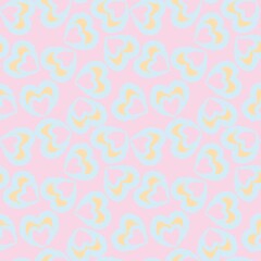 Heart shaped brush stroke seamless pattern design