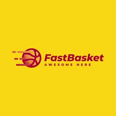 Vector Logo Illustration Fast Basket Gradient Style