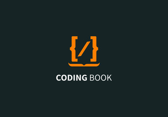 coding book logo design template