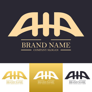 letters aia simple logo design vector with bridge concept