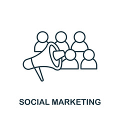 Social Marketing icon. Line element from content marketing collection. Linear Social Marketing icon sign for web design, infographics and more.