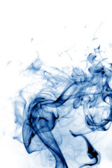 Bule smoke on white background.