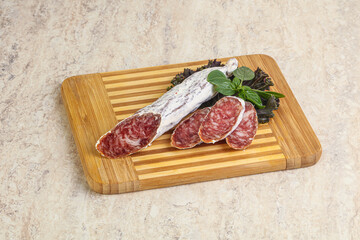 Spanish pork fuet dry sausage