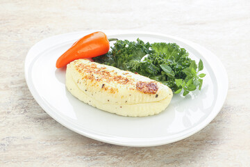 Roasted traditional cheese haloumi