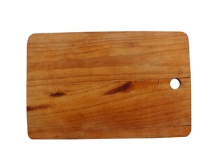 wooden cutting board isolated on white background.