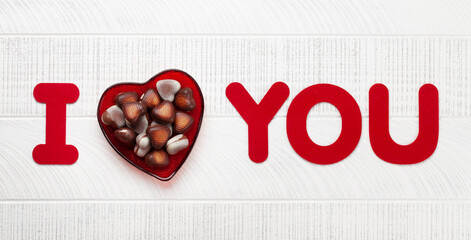 Valentines day heart chocolate