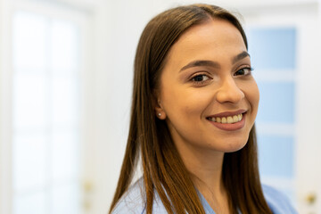 Young beautiful woman portrait close up.high photo 