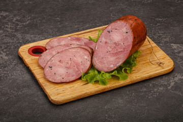 Smoked ham sausage with spices