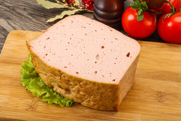 Homemade baked traditional meat loaf