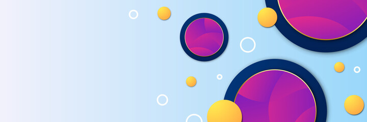 Circle clean blue purple yellow colorful Abstract design banner