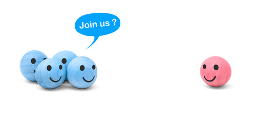 Wooden ball Symbol of teamwork. people connecting Business concept. Symbol of teamwork, cooperation, partnership