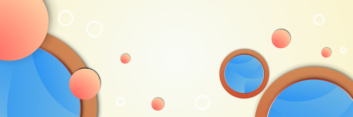 Circle clean blue orange colorful Abstract design banner
