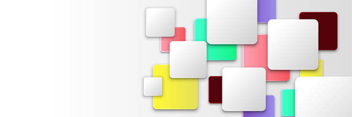 square clean purple pink yellow colorful Abstract design banner