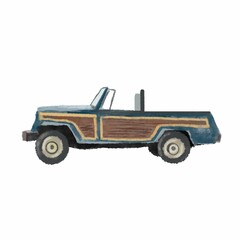 Car with trunk for delivery, digital illustration