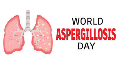 World Aspergillosis Day banner. Horizontal illustration with mild aspergillosis.