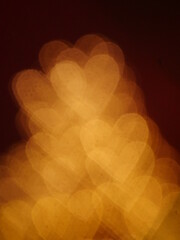 Bokeh lights, in the shape of little hearts
