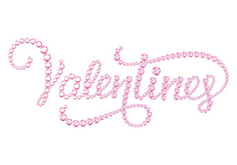 Lettering Happy Valentines Day banner. (3D rendering)