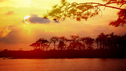 landscape sun set or sun rise dramatic sky abstract nature background