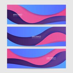 Dynamic wave blue pink purple colorful Abstract design banner