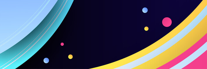 Wave space dark blue colorful Abstract design banner