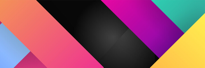 Dynamic stroke line gradient blue yellow purple colorful Abstract design banner