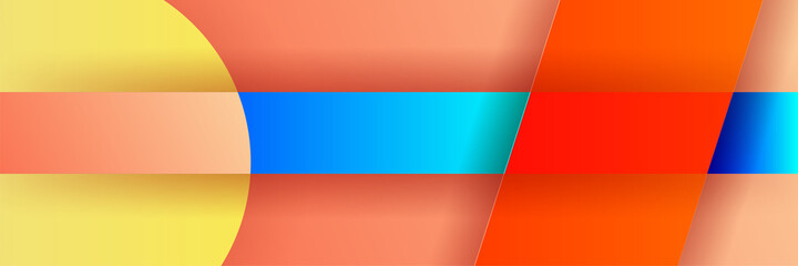 Dynamic shape gradient orange blue colorful Abstract design banner